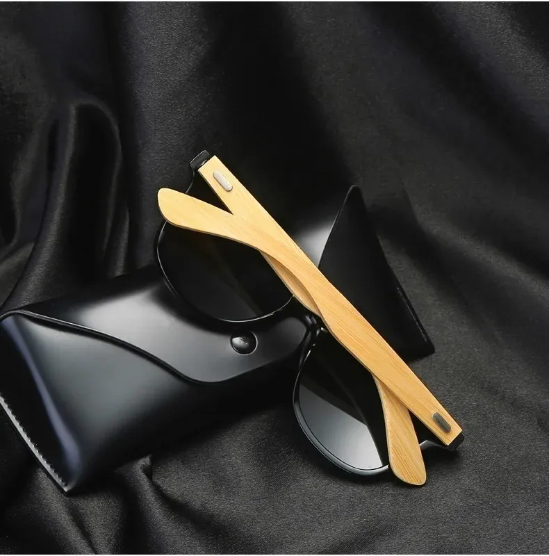 Gafas de sol clásicas de madera para hombre, con protección UV400, para deportes al aire libre, de bambú y madera._voghion.com