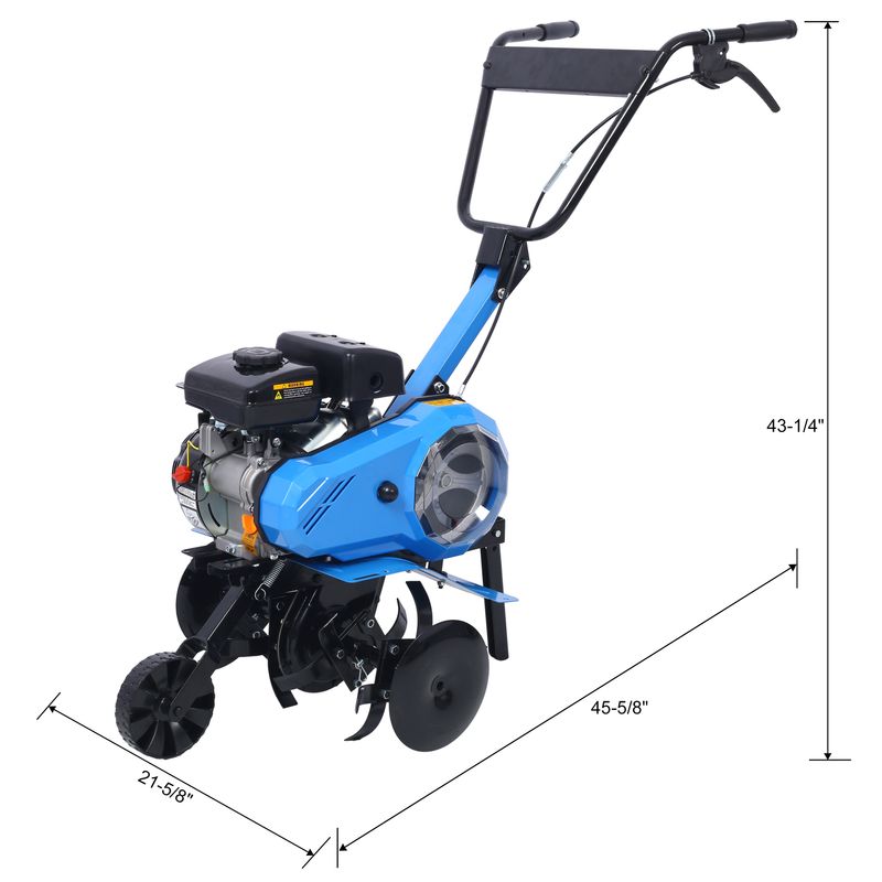Gas-Powered 4-Cycle 2-in-1 Tiller And Cultivator,78.5cc With Handle 18IN TILL WIDTH,EPA Complaint_voghion.com