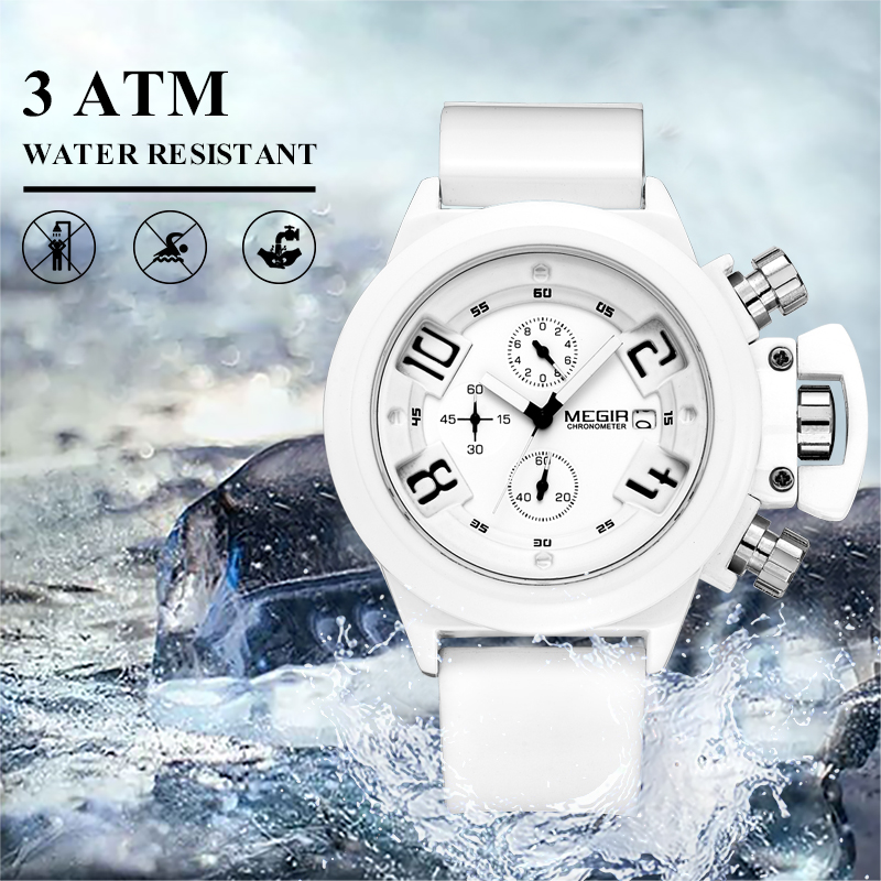 Black Silicone Quartz Luxury Sport Military Wrist es Men Waterproof Clock Chronograph Large Dial e_voghion.com