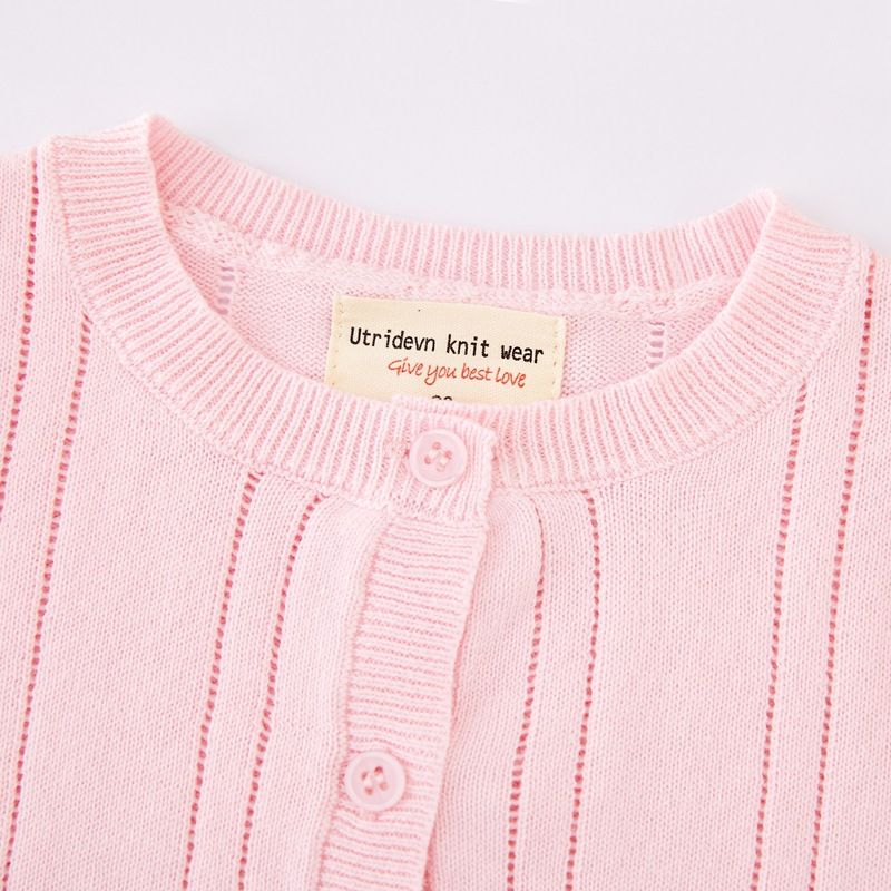Cardigan estivo in maglia sottile per bambini, in cotone, per bambine, all'ingrosso, versione coreana, con scollo rotondo e protezione solare_voghion.com