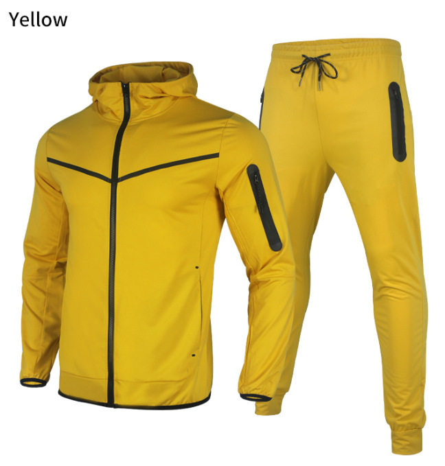 2024 roupas esportivas casuais da moda masculinas podem ser personalizadas com conjunto de calças e jaqueta de cardigã com capuz primavera e outono_voghion.com