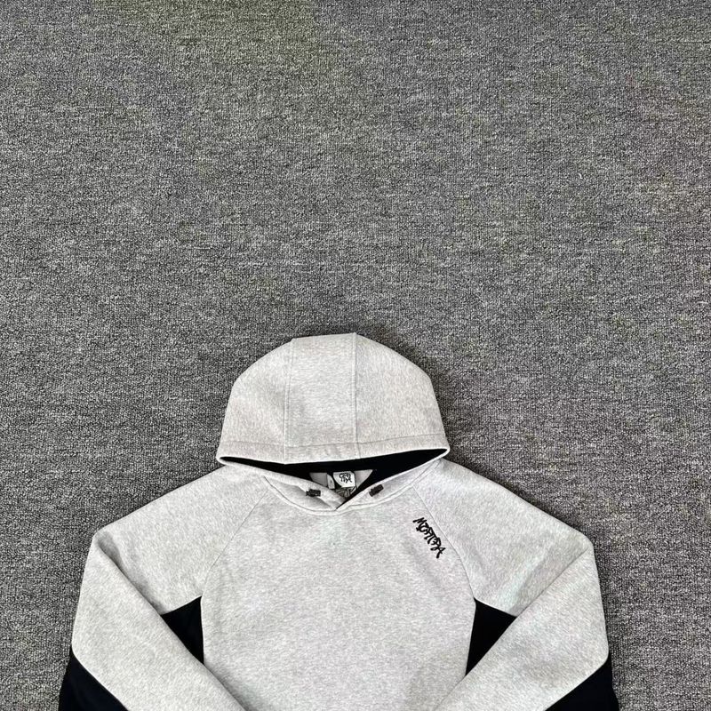 Mertra Patchwork Stickerei Fleece High Street Lose Unisex Fledermausärmel Hoodie Sweatshirt Lässiges Langes Hosenset_voghion.com