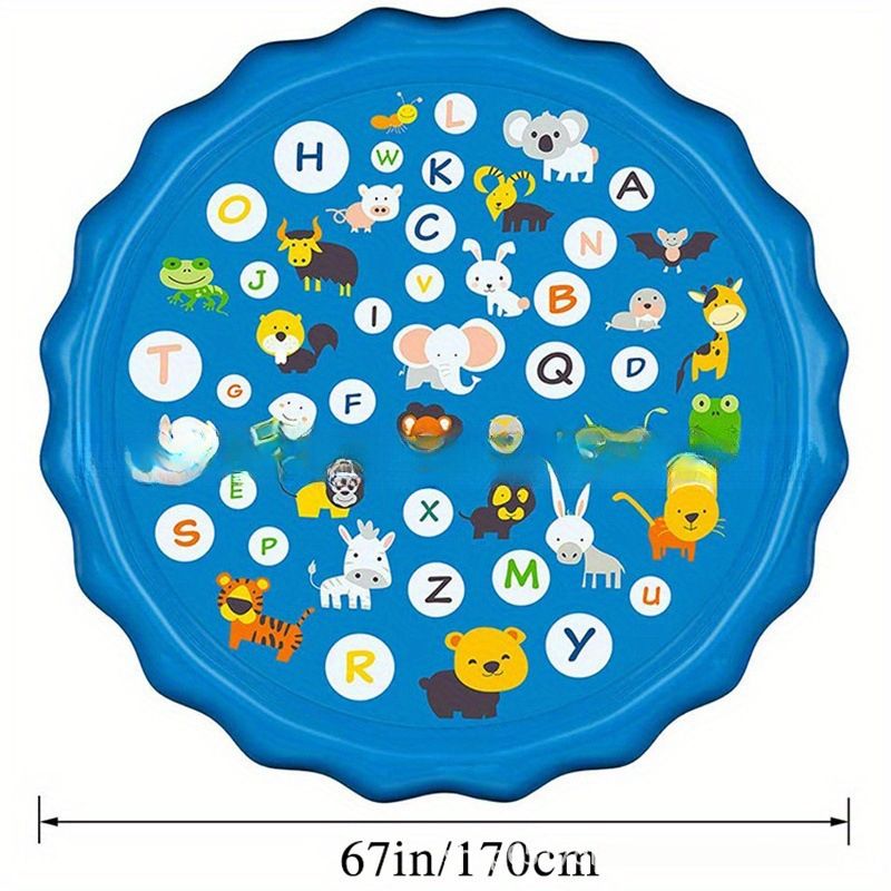 Home PVC Outdoor Grass Children's Play Alphabet Water Spray Mat_voghion.com