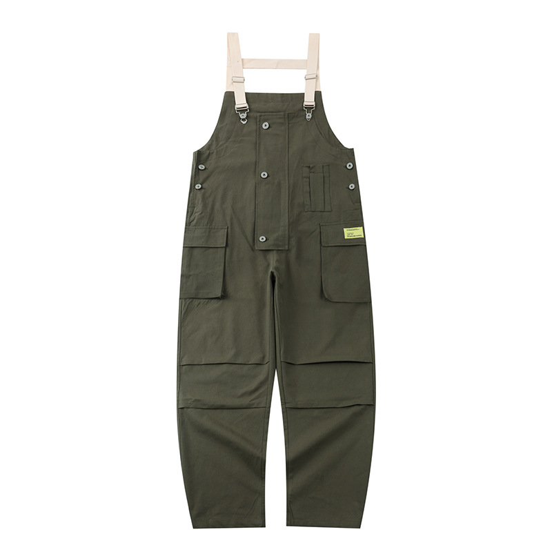 Calça cargo retrô masculina, larga e justa, com bolsos grandes e calça casual_voghion.com