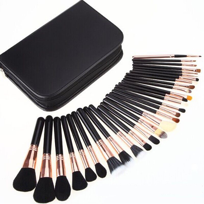 Top Professional 29 Teile/satz Natürliche Wolle Make-Up Pinsel Set mit Kosmetik Tasche Beauty Make-Up Werkzeuge_voghion.com