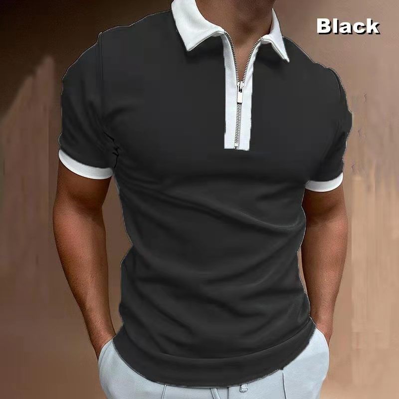 Simai Tong Polo da uomo a maniche corte con blocchi di colore, alla moda e ampia_voghion.com