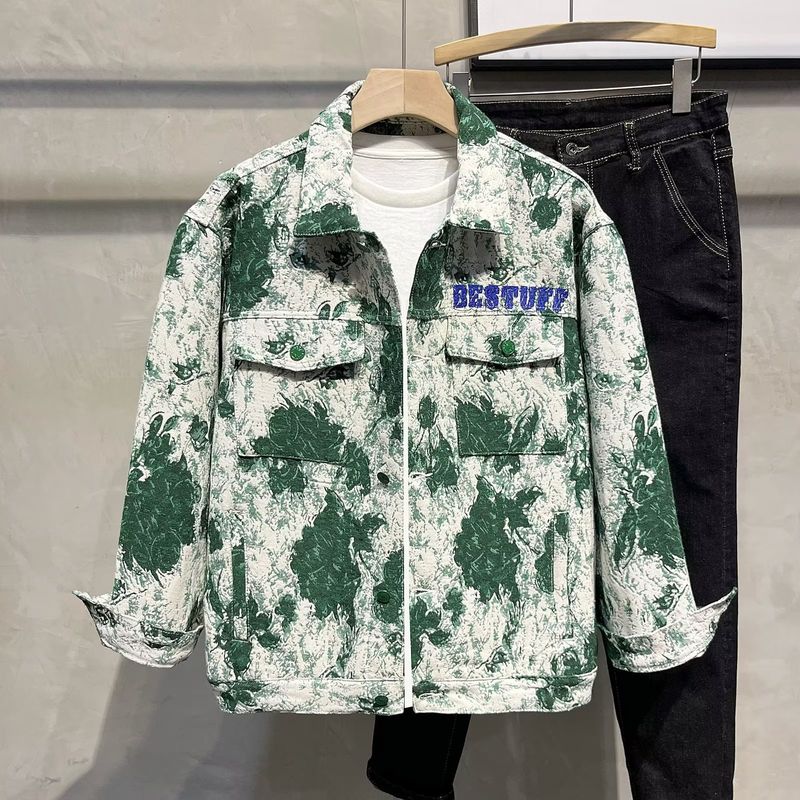 2024 Herbst/Winter Modemarke Jacquard Stickerei Handwerk Revers Jacke für Männer lose lässig Paar Fracht Mantel für Männer_voghion.com