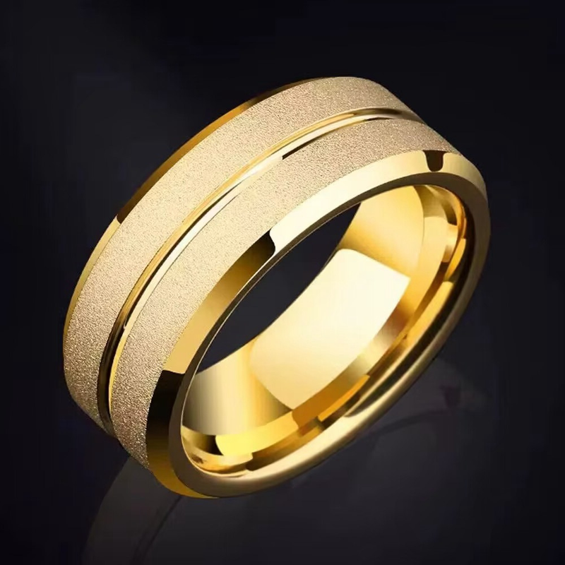 Nuovi accessori popolari: anello di coppia satinato a linea singola in acciaio inossidabile, anello in acciaio al titanio europeo e americano, gioielli fatti a mano in versione coreana_voghion.com