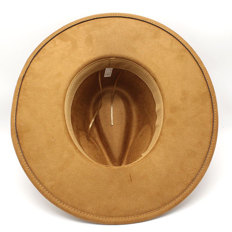 Fashion Suede Top 9.5cm Wide Bim Fedoa Hat Men Women Autumn Winte Felt Jazz Hats Classic Chuch Fedoas Chapeau Sombeo_voghion.com