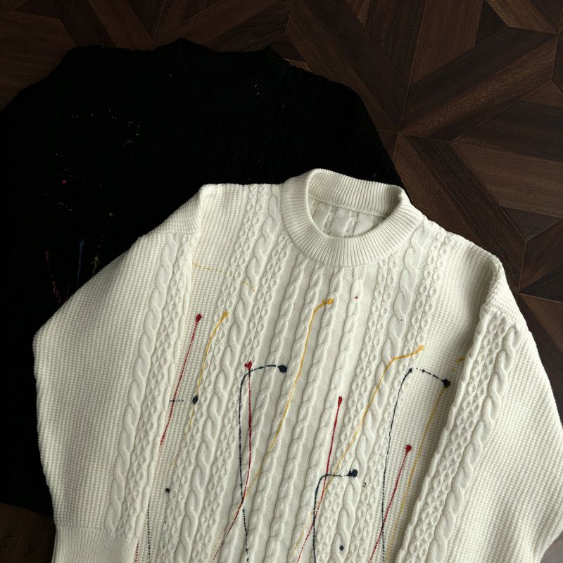Streetwear Graphic Sweater – Oversized Drop Shoulder Pullover With Artistic Print_voghion.com