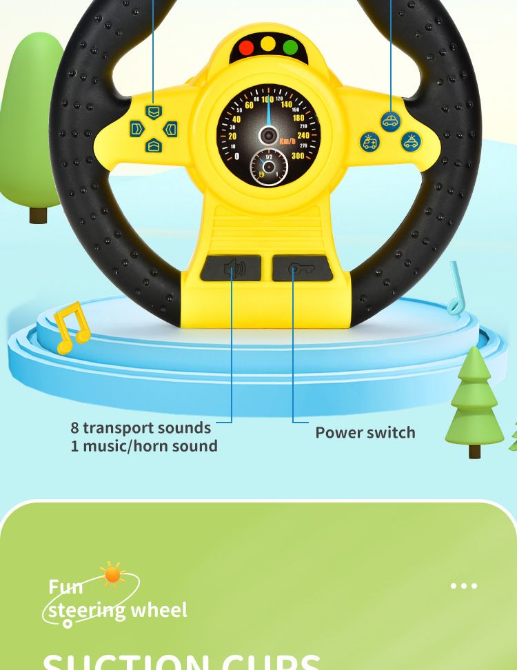 Jouet volant rotatif à 360° pour enfants avec 2 boutons et effets sonores réalistes - Jouet de voiture interactif pour enfants de 4 à 6 ans (rouge/jaune,_voghion.com