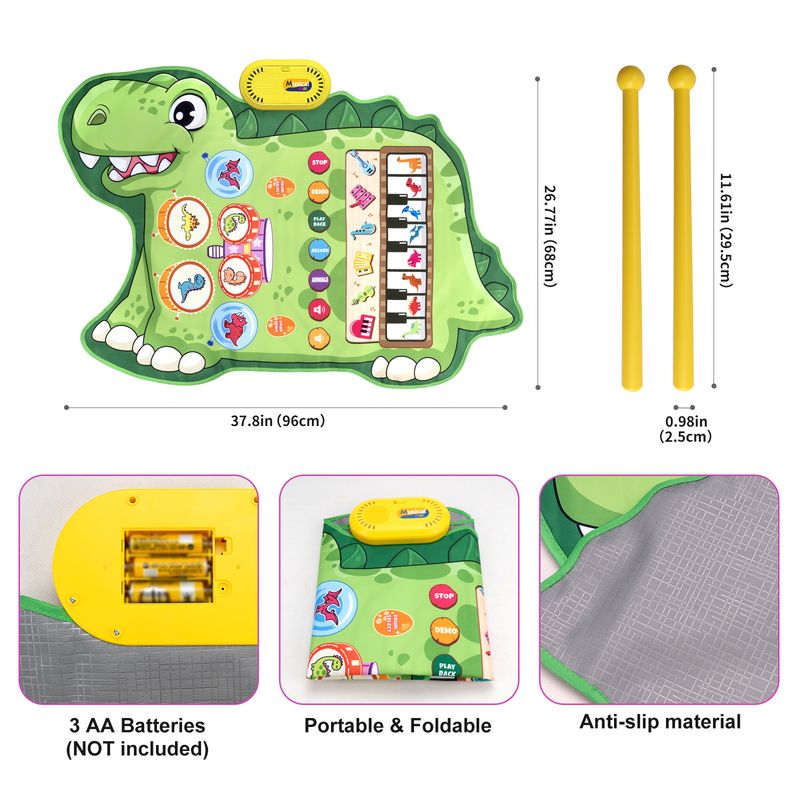 Fun Fun Multifunctional Children's Dance Blanket Music Drum Blanket Puzzle Parent-Child Games Interactive Toys Jazz Drum Piano Blanket_voghion.com
