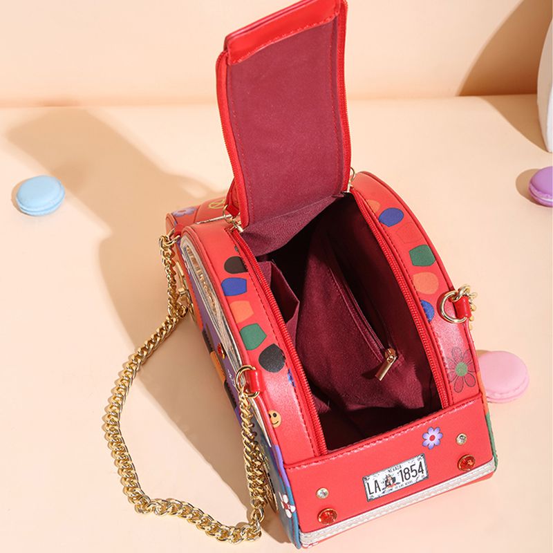 Women's Crossbody Bags Color-blocking Small Car Handbag Chain, Novel And Unique Box Bag, Casual, Individual And Creative Single-shoulder Bag For Women_voghion.com