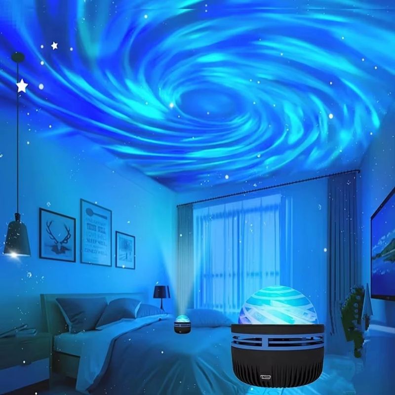 Proiettore LED Galaxy con luce colorata, proiettore Galaxy Sky, luce notturna per camera da letto, decorazione per cameretta dei bambini, decorazione per feste di Natale_voghion.com