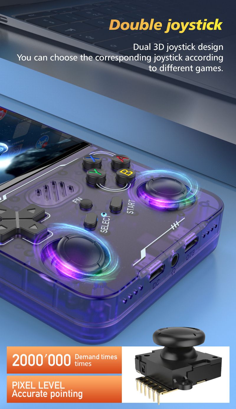 R36XX Handheld Game Console - Retro Open-Source Draagbare Gaming (WiFi Multiplayer, 1000+ Klassieke Games, Plug & Play, Oplaadbare Batterij)_voghion.com