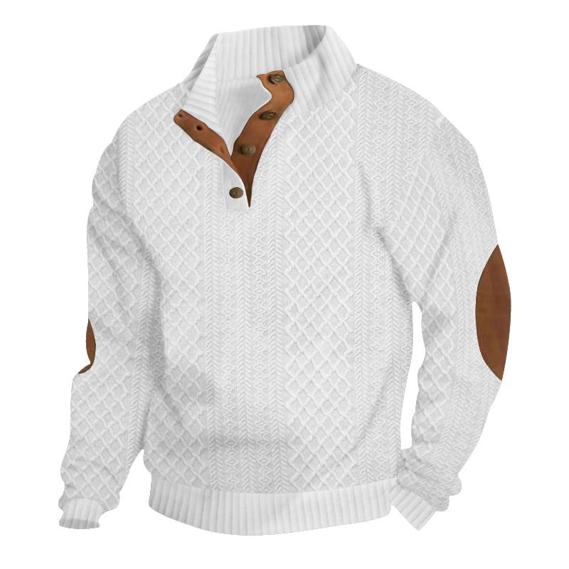 2025 Primavera e Autunno Indossare Taglia Europea Vendita Calda Uomo Collo Alto Manica Lunga Casuale Felpa Con Cappuccio Jacquard_voghion.com