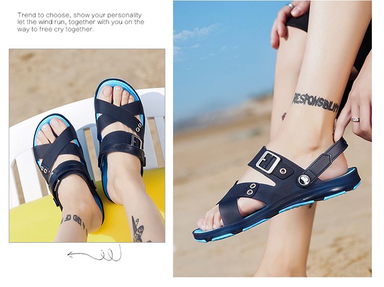 Ciabatte da spiaggia infradito da uomo, comode e comode, per guida all'aperto, sandali estivi antiscivolo, casual_voghion.com