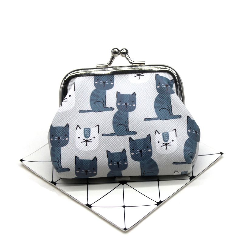 Kitten Printed Change Bag Cartoon Wallet Ladies Coin Bag Children's Handle Creative Bag_voghion.com