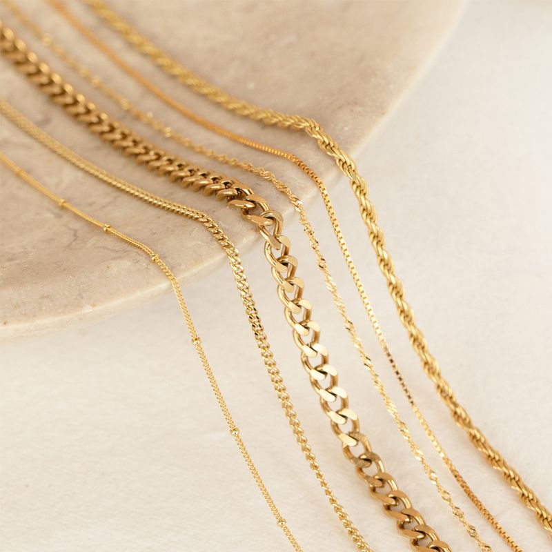 Simple personality gold plated stainless steel necklace ins style multi layer necklace niche clavicle necklace_voghion.com