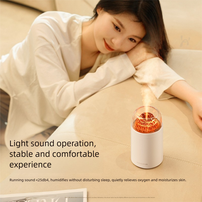 USB-Vulkan-Aromatherapie-Licht, Mini-Luftbefeuchter mit Flammeneffekt, farbenfrohe Atmosphäre für Büro-Desktop und Zuhause_voghion.com