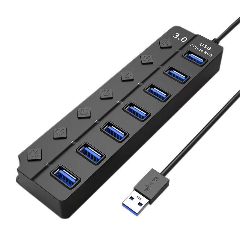 3.0 Splitter One-to-Four Expansion Port High-Speed USB Hub Multi-Port With Power Supply_voghion.com