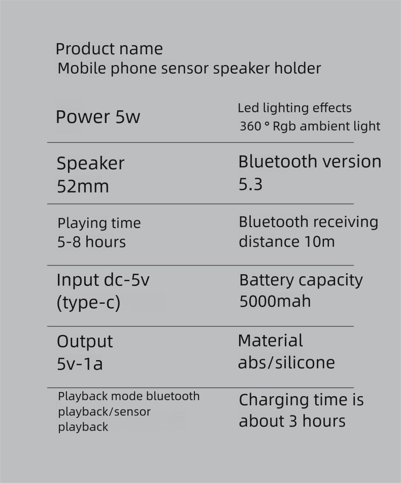 2025 New Cross-Border Induction Phone Stand Power Bank Bluetooth Desktop Live Streaming Speaker In Stock Wholesale_voghion.com