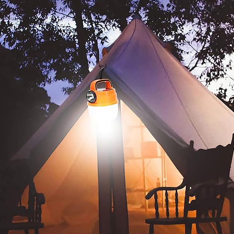 Portable Outdoor Camping Light, Solar Powered&USB Charging Camping Tent Lantern, With 6 Light Modes, IP65 Hanging Tent Light For Outside (Large-Blue)_voghion.com