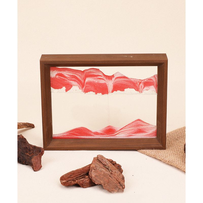 Creative Solid Wood Frame Quicksand Painting Living Room Office Desktop Decoration Home Decor Craft Gift_voghion.com