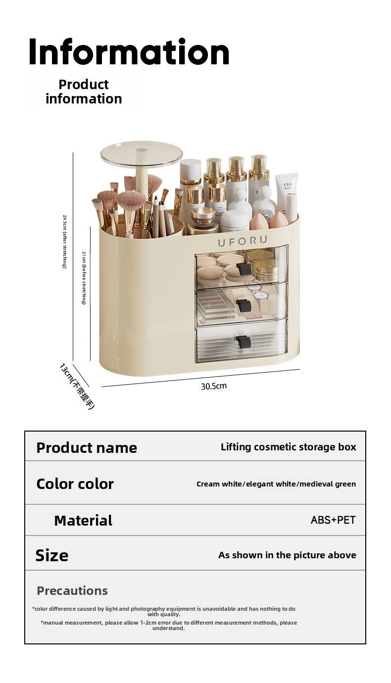Drawer-style Organizer Desktop Vanity Multi-functional Cosmetic Makeup Brush Storage Rack Lipstick Jewelry Box_voghion.com