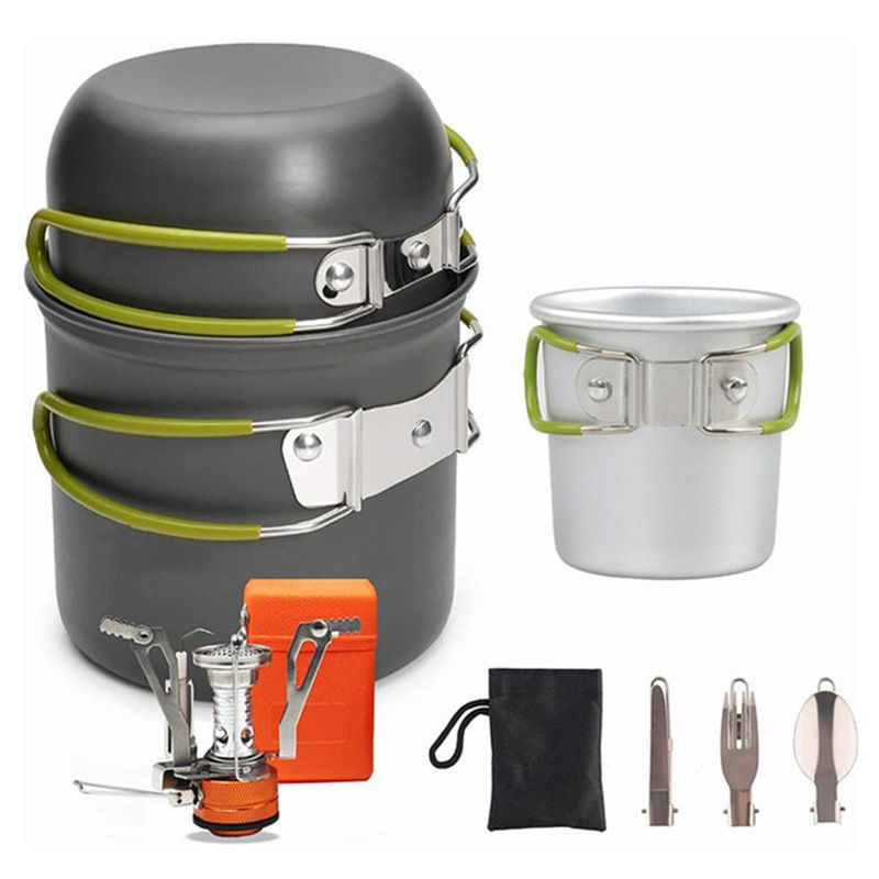 Camping Cookware DS101 Camping Cookware Coffee Cup Cookware Set Camping Stove Portable Tableware Backpacker Camping Cookware Set_voghion.com