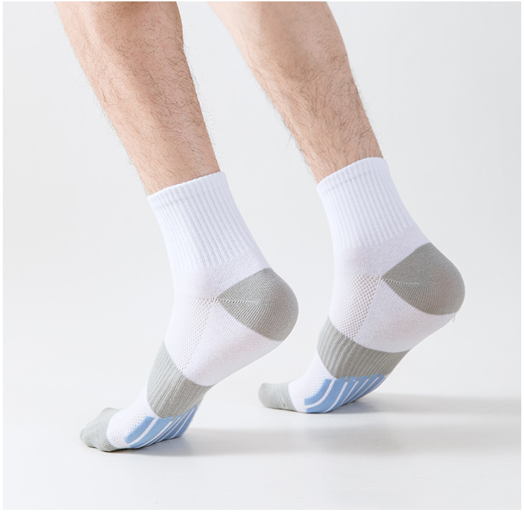 Basketball-Socken aus Baumwolle, mittellang, schweißabsorbierend und desodorierend, professionelle Laufsocken mit hohem Schaft, farblich passende Herrensocken_voghion.com