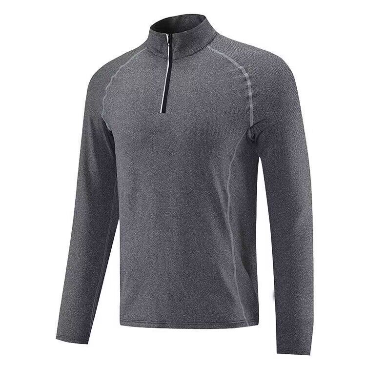 Men's Clothing Quick-Drying Clothes Long Sleeve Half Zip Training Suit Marathon Running Fitness Sports Tops_voghion.com