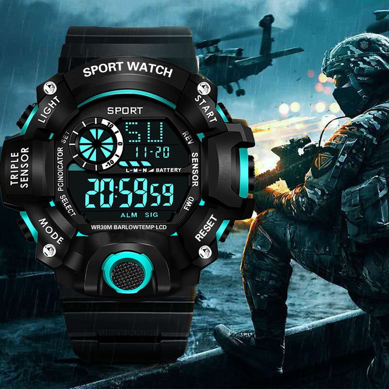 Sports Electronic Watch - Multi-Function Outdoor Smartwatch With Luminous Display, Waterproof & Shockproof_voghion.com