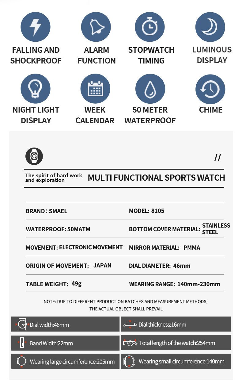 Unisex Digital Sports Watch With LED Backlight, Waterproof, Multi-Function, Stylish Design For Outdoor & Daily Wear Multifunctional Watch_voghion.com