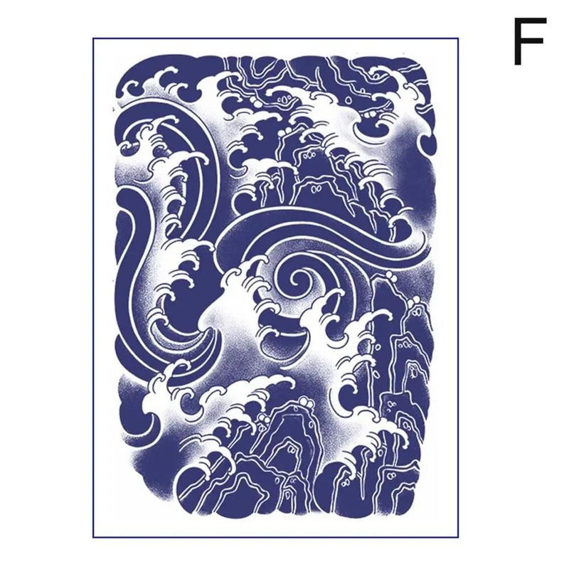 Blossom Streifen Welle Thema Wasserdicht Saft Für Frau Männer Körper Arm Oberschenkel Temporäre Tattoo Aufkleber_voghion.com