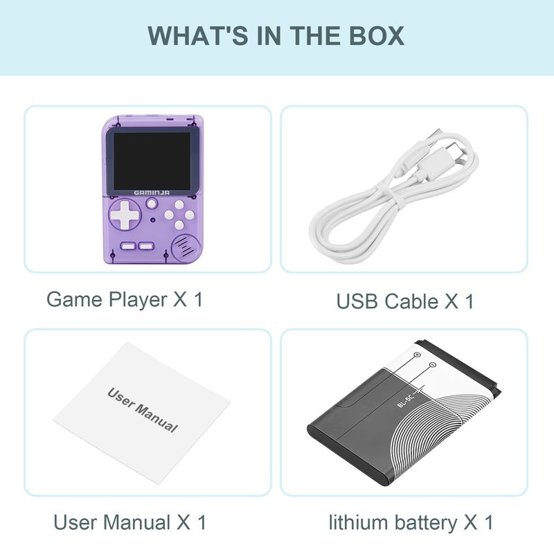 GAMINJA GC26 Classic Retro Game Console - Portable Mini Handheld Gaming Device With 8-Bit Games, Dual Joystick & Headphone Jack, Perfect Gift_voghion.com