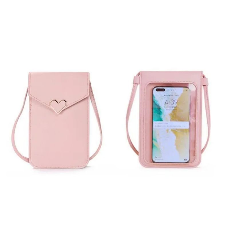 Frauen Mode PU Transparent Touchscreen Mobile Geldbörse Damen Tasche Schnalle Große Kapazität Täglichen Einkauf Mobile Geldbörse Mädchen Geburtstag Familie Geschenk_voghion.com