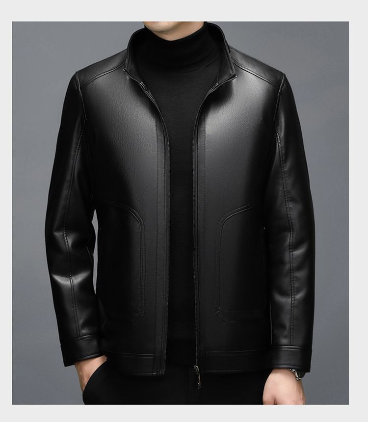 Giacca invernale da uomo Haining 2025 con cappuccio corto, casual, in pelle e pelliccia, integrata, ispessita_voghion.com