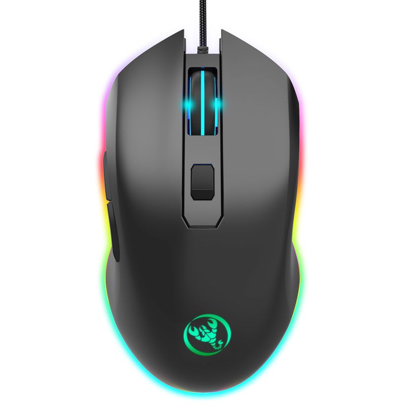 A866RGB lichtgevende bedrade muis geschikt voor kantoorspellen 6D vier niveaus instelbaar 6400dpi_voghion.com