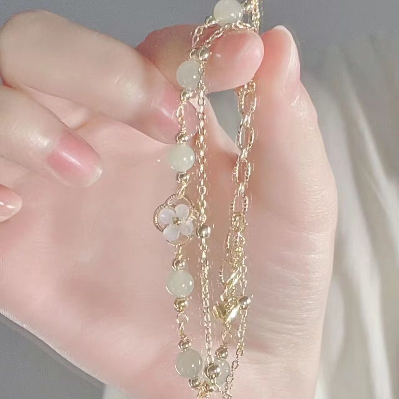 Elegantes doppellagiges gestapeltes Armband für Frauen im Sommer, neues vielseitiges Bestie-Nischen-Ins-Stil, High-End-Geschenk_voghion.com
