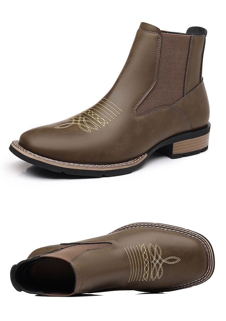 Voyage R003 Stivali Martin da uomo con ricamo cross-border slip-on Export Dropshipping_voghion.com
