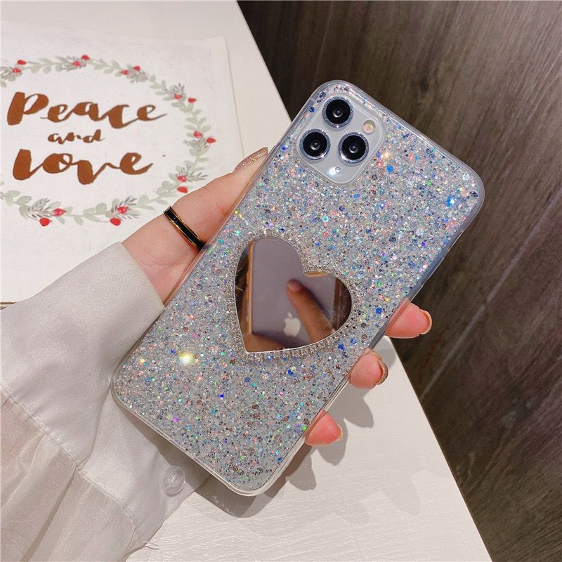 Módní třpytivé flitry zrcadlové pouzdro na telefon pro iphone 12 Pro Max čirý kryt pro iphone 7 Plus 8 6 6s X XS Max XR 11 Fund_voghion.com