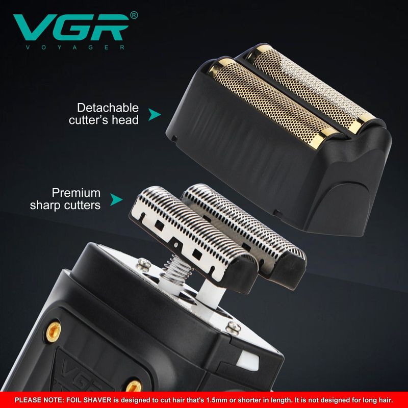 VGR Elektrische Rasierapparate Folie Bart Rasierer Männer Schnurlose Wiederaufladbare Barber Rasur_voghion.com