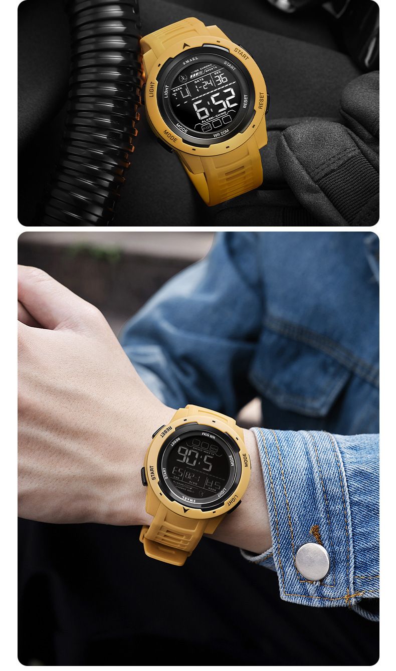 Unisex Digital Sports Watch With LED Backlight, Waterproof, Multi-Function, Stylish Design For Outdoor & Daily Wear Multifunctional Watch_voghion.com