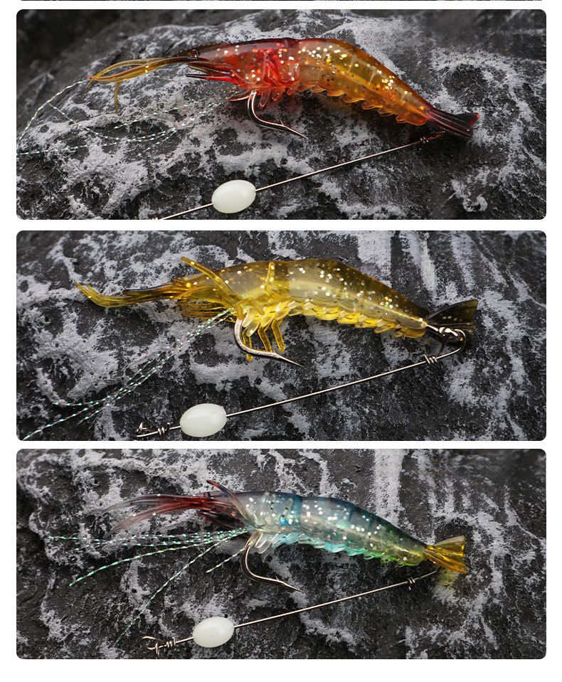 Guojie Gear High Simulation Soft With Hook Bait Fishing Shrimp Lure_voghion.com