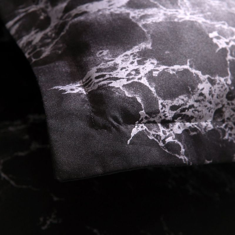 Housse de couette en marbre noir double face motif pierre ensemble de luxe trois pièces_voghion.com