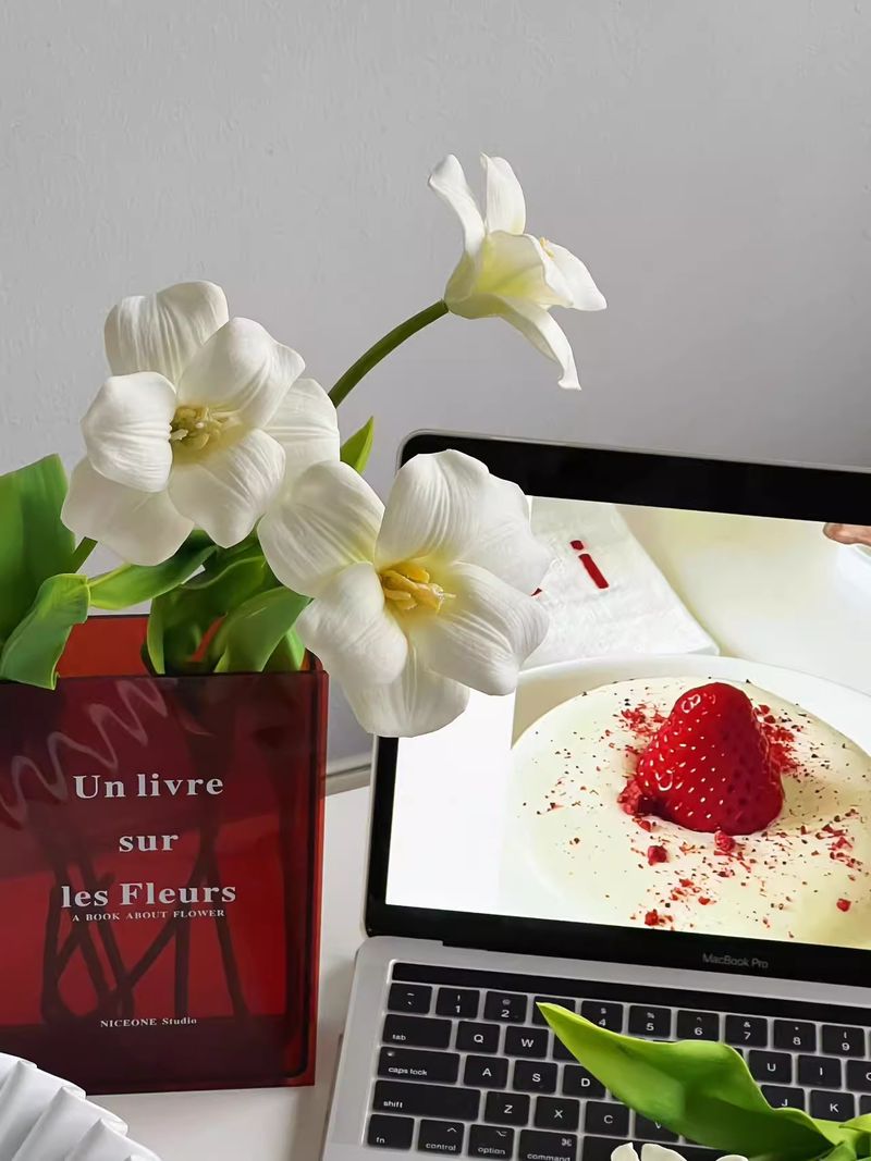 Ins Bionic Bouquet PU Tulip Artificial Flower Simulation Flower High Grade Realistic Living Room Table Decoration Flower Arrangement_voghion.com