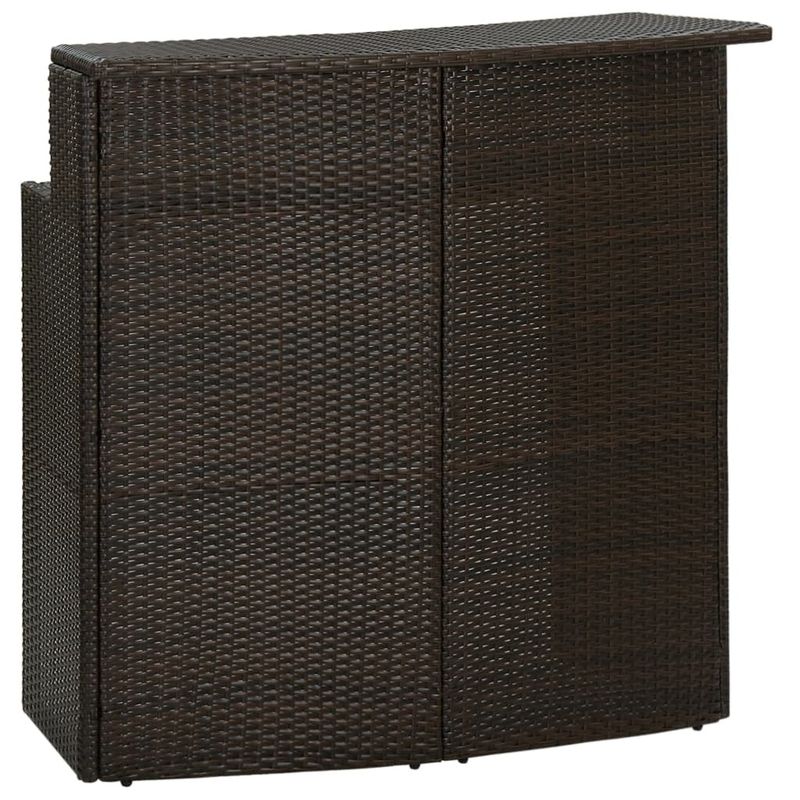 3 Piece Patio Bar Set with Cushions Brown_voghion.com