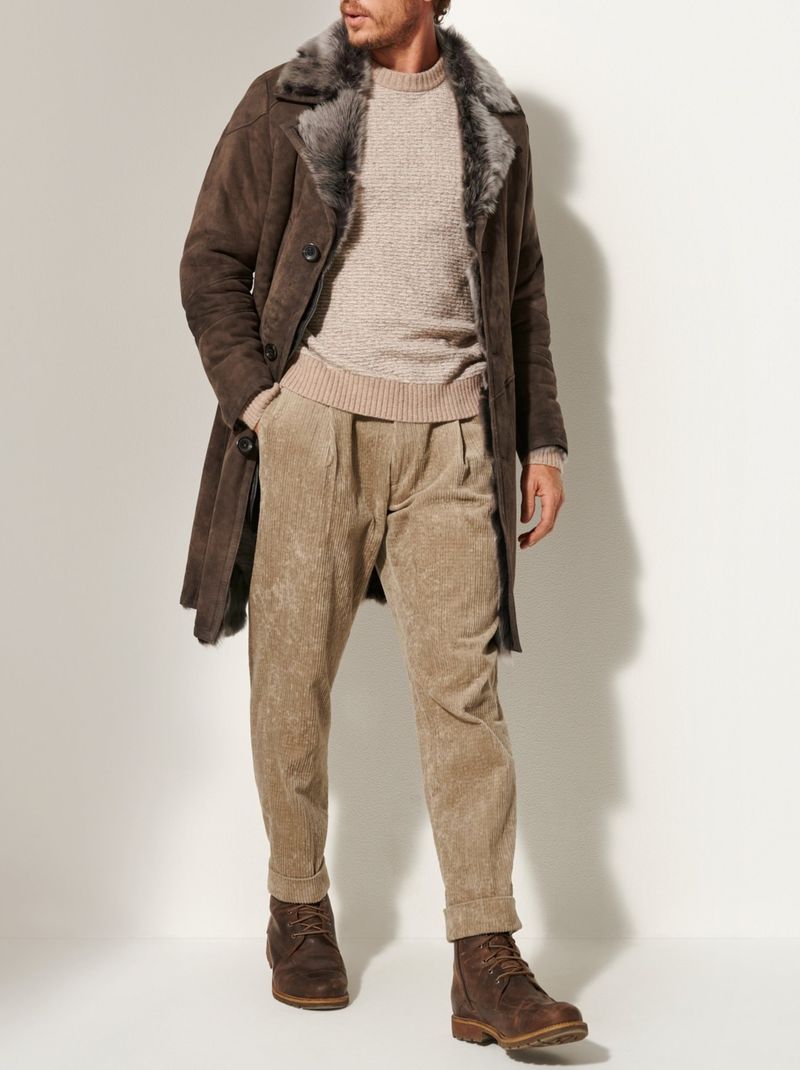 Pulse Pulse Italian Men Tuscan Long Wool Fur Winter Coat_voghion.com