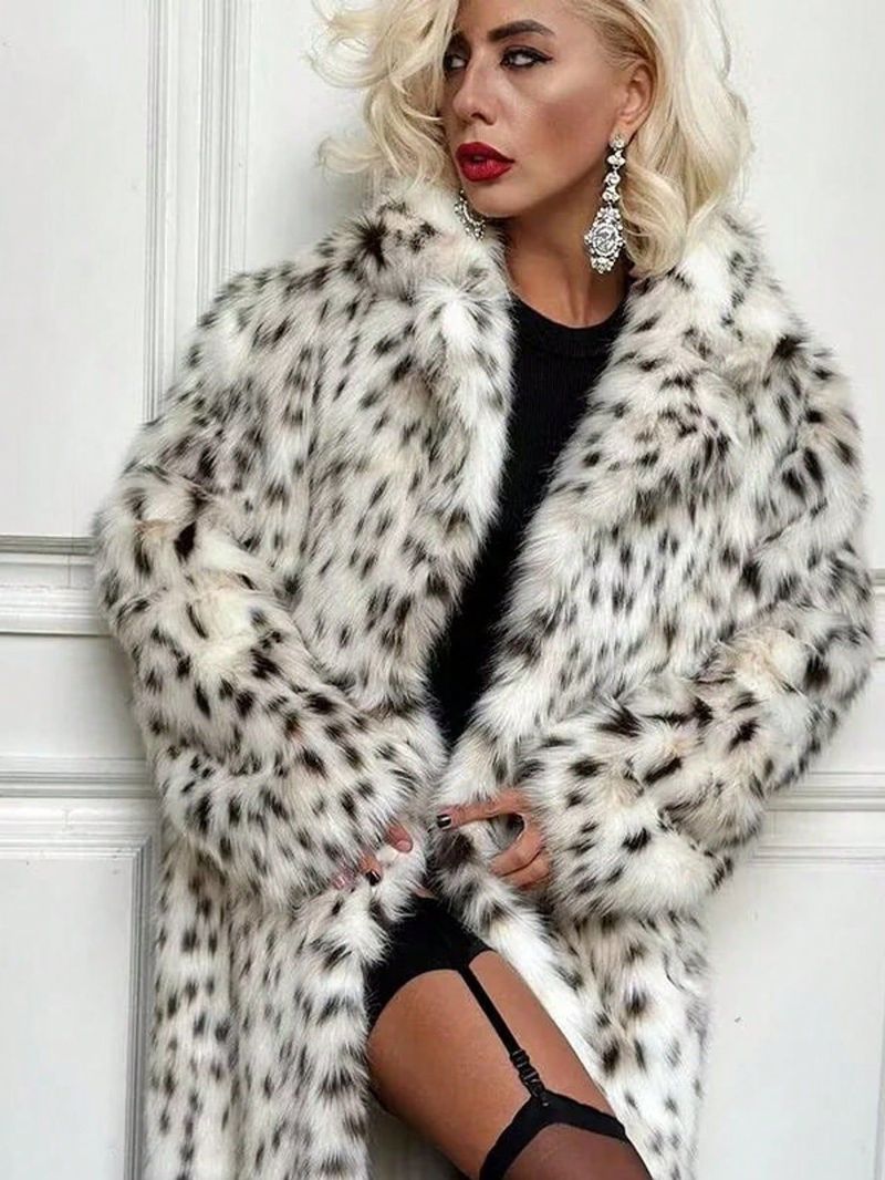 Damen Kunstpelzmantel mit Leopardenmuster, verdickte warme Langarm-Übergrößejacke für den Winter, Streetwear-Mode_voghion.com